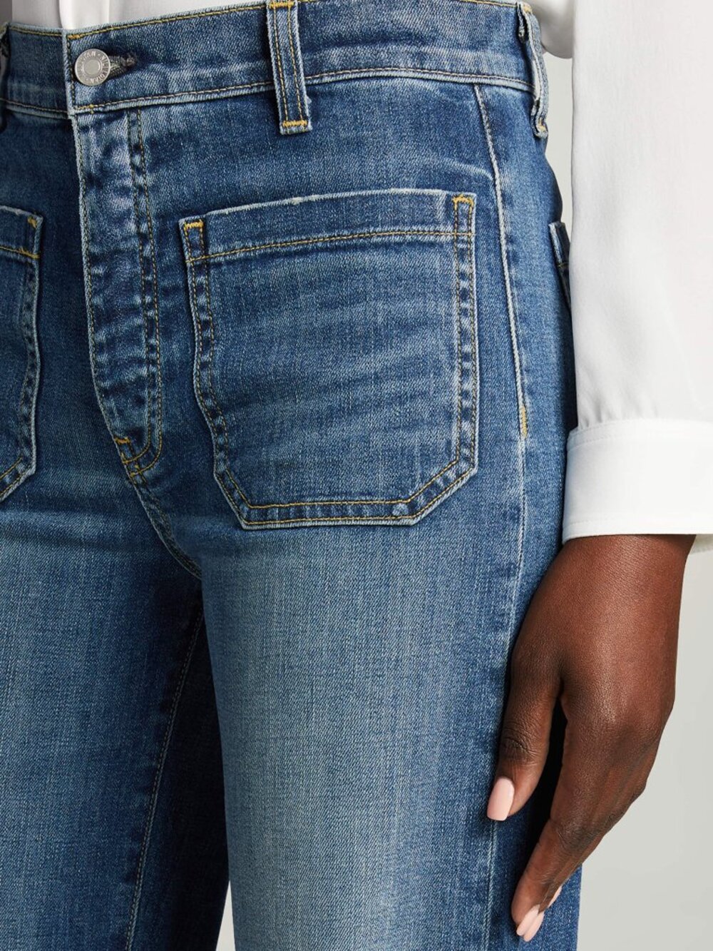 Nili Lotan Florence Flared Denim Jeans in Classic Wash, Size 26, Like New - Picture 5 of 9